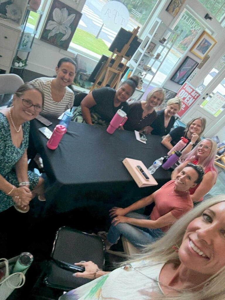 “group of women smiling together, representing community, collaboration, and empowerment at Women’s Business Connections”